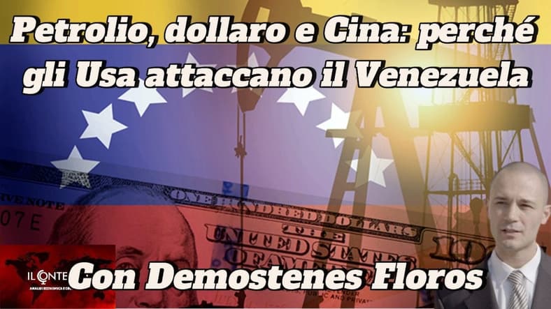 Petrolio, dollaro e Cina: perché gli Usa attaccano il Venezuela Il testo in italiano chiede perché gli Stati Uniti prendono di mira il Venezuela, collegando le sanzioni contro la Russia, con le piattaforme petrolifere e Demostenes Floros mostrati.
