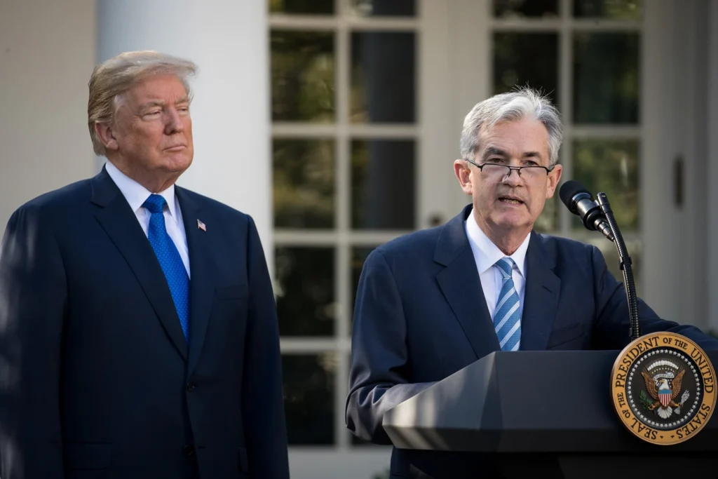 La guerra senza quartiere di Trump alla Federal Reserve 1 Il presidente della Federal Reserve Jerome Powell assieme al presidente Donald Trump.